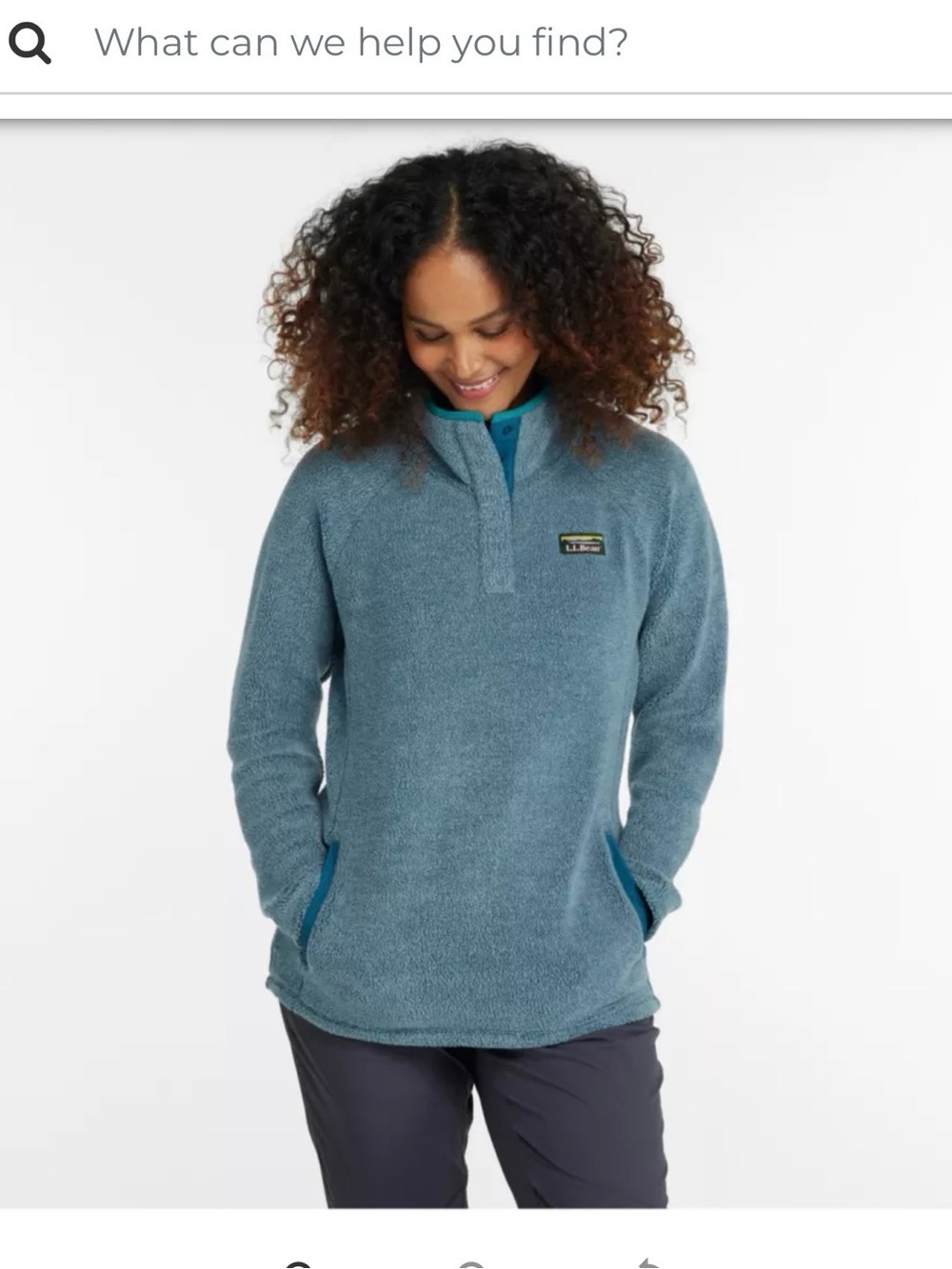 L.L.Bean Women's Tumbled Sherpa, Quarter-Snap Size Lg